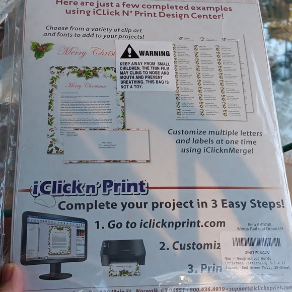 Geographics GeoPaper Holiday Letterhead 25 Coubt Paper Click N' Print - Picture 5 of 5